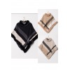 Poncho bord fausse fourrure carreau